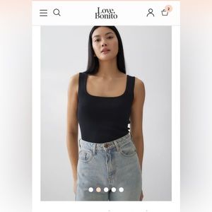 Love bonito square knit neck top